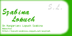 szabina lopuch business card